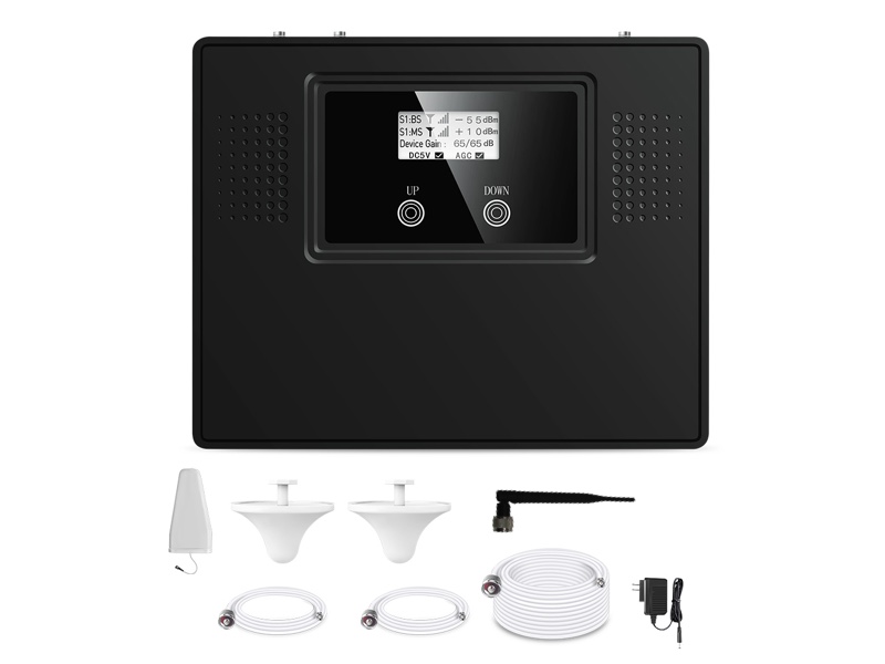 Triband Nikrans LCD-300GDW med repeaterantenne til mobiltelefon